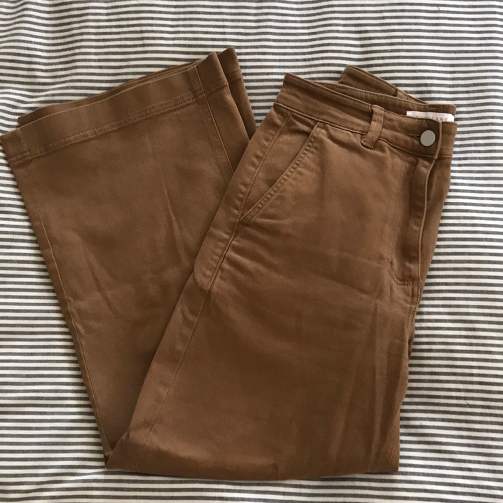 Everlane wide leg crop trousers in ochre